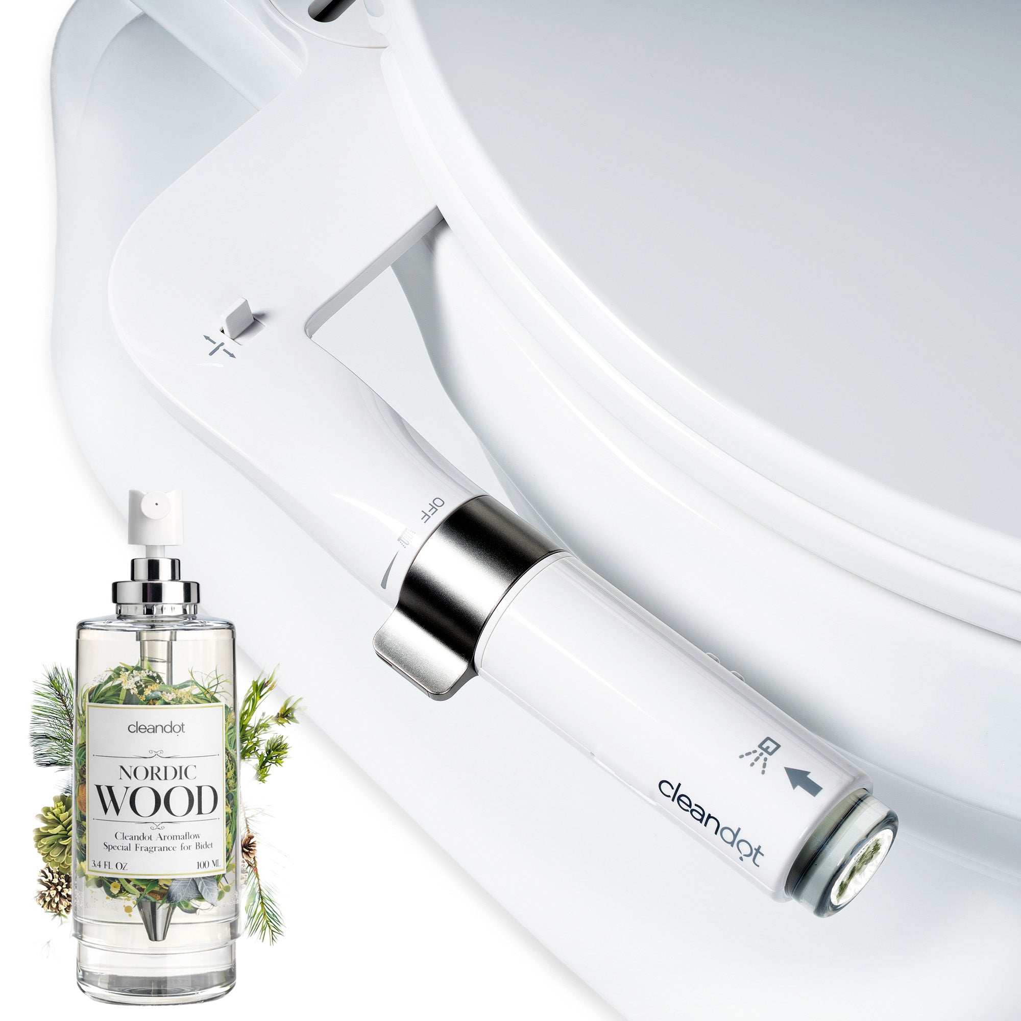 Cleandot Scented Bidet Attachment – Nordic Wood | AromaFlow Fragrance System